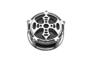 Precision Billet Air Cleaner for Harley Davidson, 4 Hole (Non-TBW) -Bad Axe Edition -Chrome