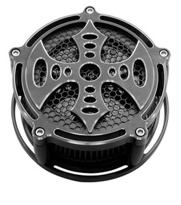 Precision Billet Air Cleaner for Harley Davidson, 4 Hole (Non-TBW) -Bad Axe Edition -Black