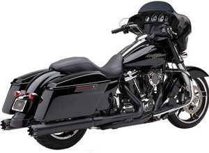Cobra NH-Series 4 inch Slip On Mufflers with Dual Cut Tips for Harley Davidson Touring Models 17-Up - Black