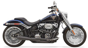Bassani Road Rage III 2-into-1 with Megaphone Muffler for Harley-Davidson Softail Fatboy, Breakout, FXDR Models '18-24 - Black