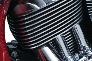 Kuryakyn Exhaust Port Fillers for Indian Touring Models '17-Up - Black & Raw Aluminum