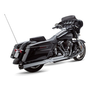 S&S Cycle Sidewinder 2-1 Exhaust System for Harley Davidson FL Models '17-24 - Chrome with Black End Cap (50 State EPA Compliant )