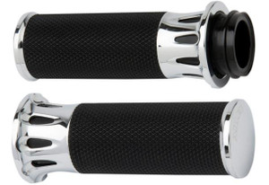 Arlen Ness Fusion Grips for '08-23 Harley Davidson Touring, '16-Up Softail (Click for Fitment) Deep Cut Chrome
