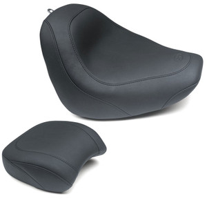 Mustang Touring Solo Seat with Driver Backrest for Harley Davidson