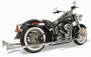 Bassani True Dual Fishtail Exhaust System with 39 inch Fishtail Mufflers for '89-17 Harley Davidson Softail Models - Chrome