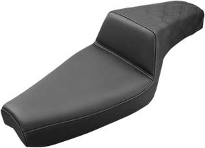 Saddlemen Step Up Seat for '79-03 Harley-Davidson Sportster  - Black with Passenger Lattice Stitch