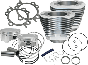 S&S Cycle Bolt-In Sidewinder 4 inch Big Bore Kits for '99-17 Harley Davidson Twin Cam (Select Silver or Wrinkle Black)