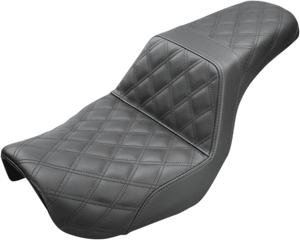 Saddlemen LS Step Up Seat for '04-05 Harley Davidson Dyna Models - Black Full Lattice Stitch