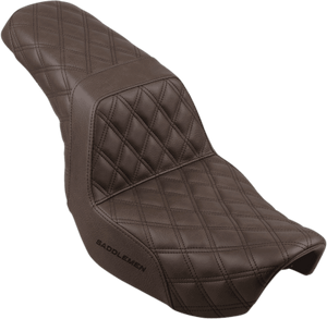 Saddlemen LS Step Up Seat for '99-03 Harley Davidson Dyna Models - Brown Full Lattice Stitch