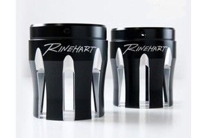Rinehart Racing Moto Series Castle End Caps (3.5 inch or 4 inch) Black or Chrome SOLD EACH