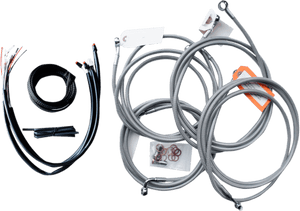 LA Choppers Complete Stainless Steel Handlebar Cable Kit for 2016 Harley-Davidson Touring Models (12 to 20 inches) Black, Midnight or Stainless (Does Not Include Electronic Throttle Control Extension)