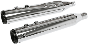 S&S Cycle 4.5 inch GNX Slip-On Mufflers for '17-Up Harley Davidson Touring Models - Chrome