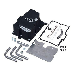 S&S Cycle Oil Supply Line Installation Kit for '06-17 Harley Davidson Dyna Models - Wrinkle Black