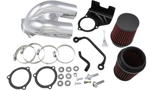 S&S Cycle Tuned Induction Air Cleaner Kit for '08-16 Touring, Trike and '16-17 Softail Models - Chrome