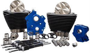 S&S Cycle 124” Power Package for '17-20 Harley Davidson M-8 Oil Cooled Touring Non Highlighted Fins, Chain Drive Cam and Black Pushrod Tubes