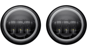 Custom Dynamics 4.5" Passing Lamps with Halo for '05-21 Harley-Davidson - Black