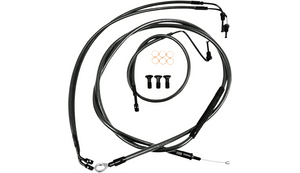 LA Choppers DD Handlebar Cable/Brake Line Kit for '18-Up Harley Davidson Low Rider S and Fat Bob Models for Mini Ape Hanger Handlebars - Midnight