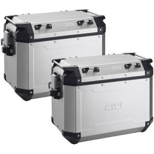 GIVI 48 Liter Trekker Outback Side Cases with Monokey Cam-Side Fitting System - Silver