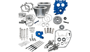 S&S Cycle 100" Power Package for '99-06 Harley Davidson Twin Cam 88 Models with 585 Easy Start Gear Drive Cams - Silver