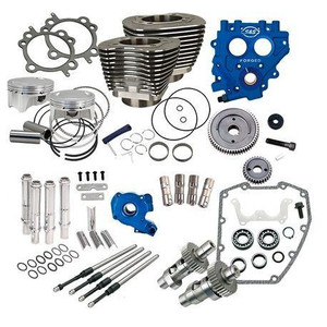 S&S Cycle 100" Power Package for '99-06 Harley Davidson Twin Cam 88 Models with 585 Easy Start Gear Drive Cams - Wrinkle Black