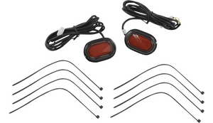 Custom Dynamics Plug & Play PLUGZ™ Antenna Grommet Lights for '06-24 Harley Davidson FL Models - Black/Red Lens