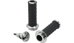 Biltwell Alumicore 1" Grips for TBW Harley Davidson Touring and Softail Models '08-23 - Chrome