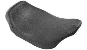 LePera Bare Bones Seat for '08-Up Harley Davidson Touring Models - Croc - Black (Not for '24-Up FLHX/FLTR Models)