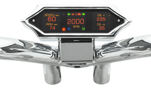 Dakota Digital MLX-9000 Series Gauge for '14-23 Harley Davidson Touring, '11-23 Softail, '12-17 Dyna - Chrome Spiked