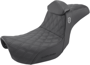 Custom Stitched Saddlemen Pro Series SDC Performance Gripper LS Seat with Driver Backrest for '06-17 Harley Davidson Dyna Models