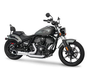 Freedom Performance Exhaust Turnout 2-into-1 for '22 Indian Chief - Chrome/Sculped Black Tip