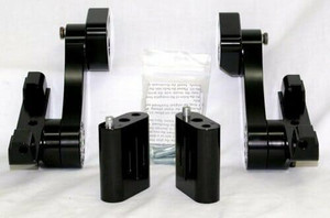 Rivco Adjustable Passenger Floorboard Mounts for Harley Davidson Touring Models with Rinehart True Dual Exhaust - Black