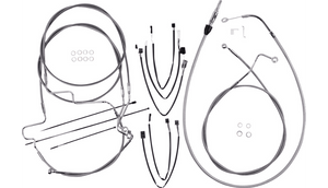 Magnum Stainless DOT Handlebar Installation Kit for '21-22 Harley Davidson FLHT/FLHTK/FLHX/FLHXS w/ABS with 12" to 14" Apes - Chrome Fittings