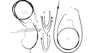 Magnum DOT Handlebar Installation Kit for '21-22 Harley Davidson FLHT/FLHTK/FLHX/FLHXS w/ABS with 15" to 17" Apes - Black w/ Chrome Fittings