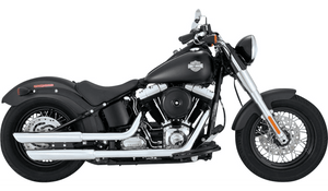Vance & Hines 3" Twin Slash Slip-On Mufflers for '07-17 Harley Davidson Softail Slim, Cross Bones and Deluxe - Chrome (49-state emissions compliant)
