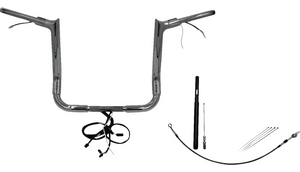 Fat Bagger's 1-1/2" EZ Install Pre Wired Pointed Top Handlebar Kit for '21-23 Harley Davidson FLH Models - 14" Chrome