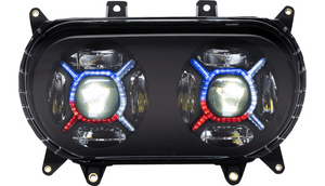 Custom Dynamics ProGLOW Double-X LED Headlight for '15-Up Harley Davidson Road Glide Models - Black