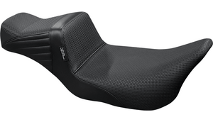 LePera Tailwhip Daddy Long Legs Seat for '08-Up Harley Davidson Touring Models - Basketweave - Black (Not for '24-Up FLHX/FLTR Models)