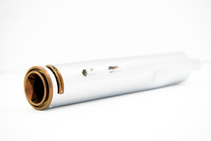 Rinehart Racing 4.5" HP45 XL Slip On Mufflers for '17-Up Harley Davidson Touring - Chrome w/ Bourbon PVD End Caps