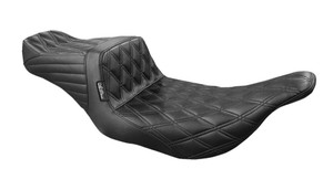 LePera Seats LePera Tailwhip Seat for '97-07 Harley Davidson FLHT/FLTR Touring Models - Black Double Diamond