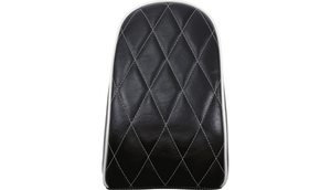 LePera Bare Bones Series Pillion Pad for '18-Up Harley Davidson Fatboy Models - Diamond Stitch with White Piping