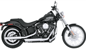 Vance & Hines 3" Twin Slash Slip-On Mufflers for '07-09 Harley Davidson Softail Rocker, Custom, Night Train, Deluxe, Heritage, '07 Softail Springer and '08-09 CVO Softail Springer - Chrome