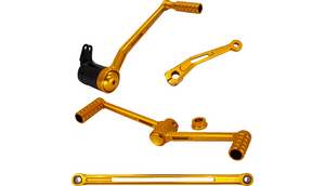Arlen Ness SpeedLiner Heel/Toe Foot Control Kit for '00-Up Harley Davidson FLT Models - Gold Anodized