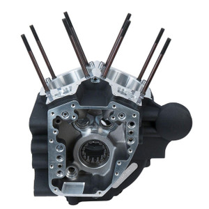 S&S Cycle Engine Crankcase for '06-17 Harley Davidson Dyna Models with Stock Bore, Alternator Style - Wrinkle Black