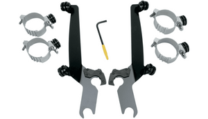 Memphis Shades Sportshield Windshield Quick Change Mounting Kit for '18-20 Harley Davidson FXLR, '18-23 FXBB, '20-23 FXST - Black