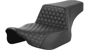 Saddlemen 2" Extended Reach Step-Up Seat Front Honeycomb Stitching for '24-Up Harley Davidson Street Glide and Road Glide & '23-24 CVO Street Glide, CVO Road Glide (Select Stitching Color)