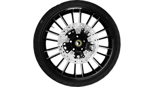 Coastal Moto Front Atlantic Wheel/Tire Combination for '08-23 Harley Davidson Touring Models with ABS - Black Cut (21") | Rotors (11.8") | Dunlop Tire (130/60B21)