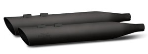 RCX 4 inch Slip On Mufflers for '99-16 Harley Davidson Touring Models - Slash Down Black