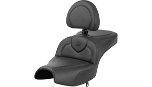 Saddlemen Roadsofa Standard Reach Seat with Driver Backrest for '22-Up Indian Pursuit - Black Stitching