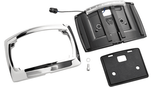 Ciro Curved LED License Plate Frame for '24-Up Harley Davidson Street Glide, Road Glide and '23-24 FLHXSE, FLTRSE Models - Chrome