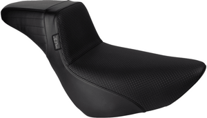 LePera Kickflip Daddy Long Legs Low Rider Seat for '18-Up Harley Davidson Low Rider Models and Sport Glide - Basket Weave - Black